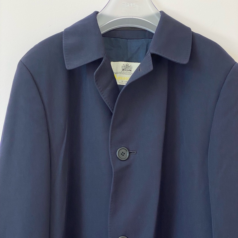 Men’s London Classic Trench Coat Blue Wool  M
